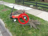 Brush Pile Next to Wagon