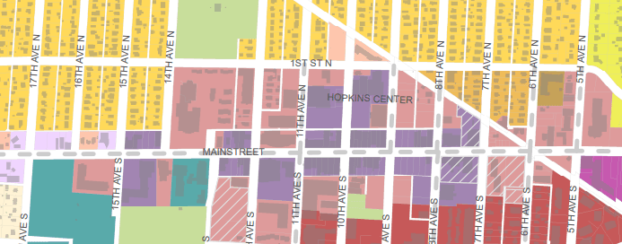 Close Up of Zoning Map