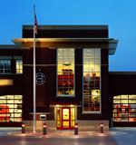 Fire Station at Dusk